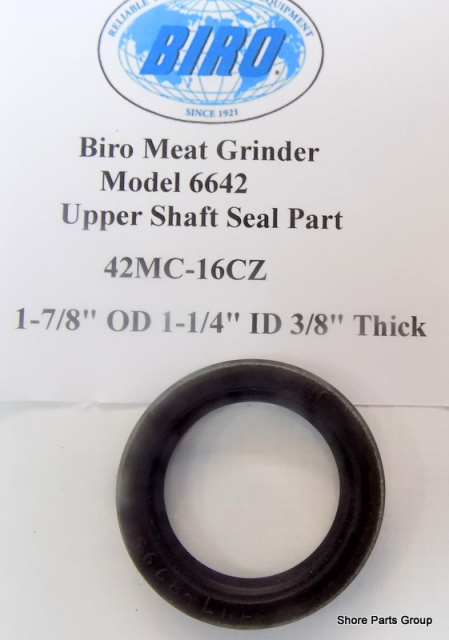 Biro Meat Grinder Model 6642 Upper Shaft Seal Part 42MC-16CZ  1-7/8" OD 1-1/4" ID 3/8" Thick